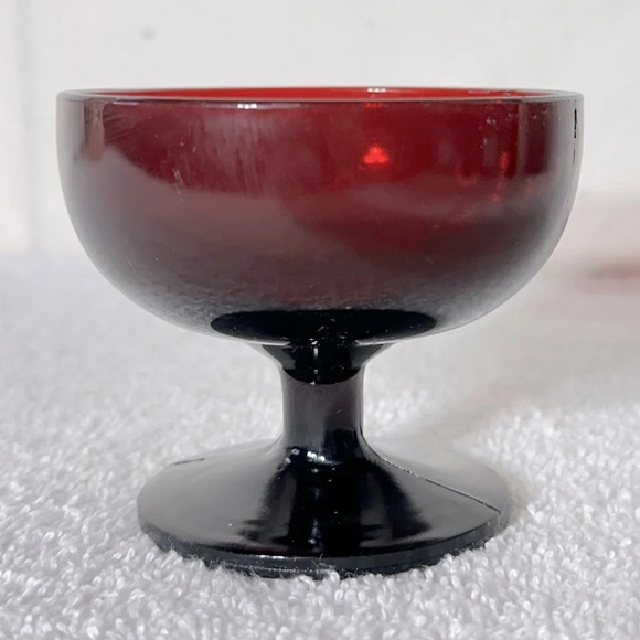 Vintage Anchor Hocking Royal Ruby Sherbet  Depression Glass Mint - Picture 5 of 11